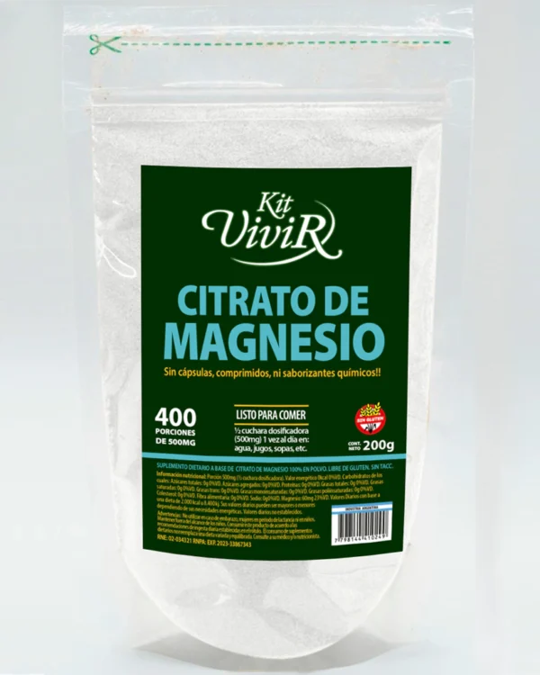 KIT VIVIR | CITRATO DE MAGNESIO 400 PORCIONES DE 500MG